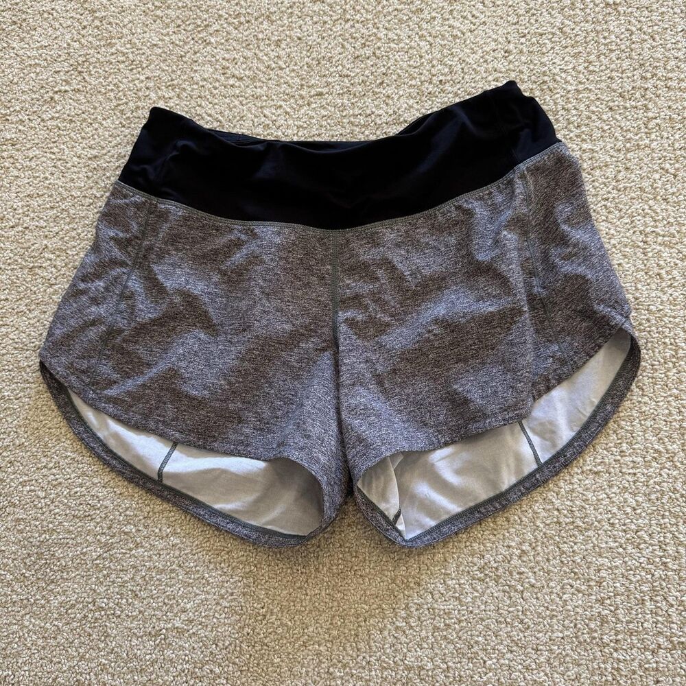 Lululemon Shorts Womens 6 Gray 3" Inseam Lined Drawstring Running Athletic